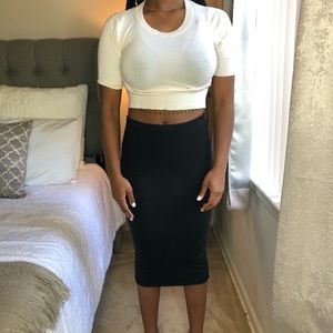 Black Stretch Tube Skirt